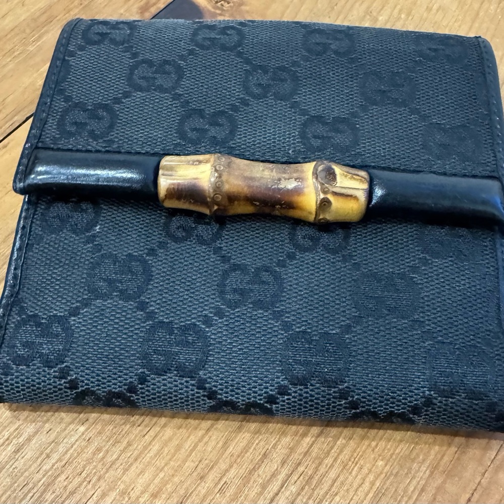 Gucci Black Bamboo Wallet